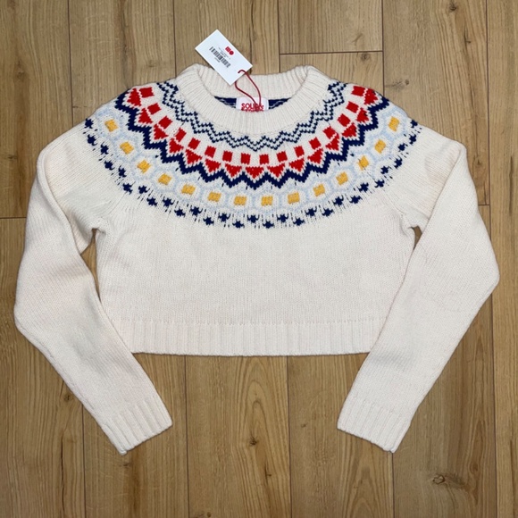 Solid & Striped The Carly Pullover Fairisle Sweater in Eggshell Multi S - Picture 4 of 12